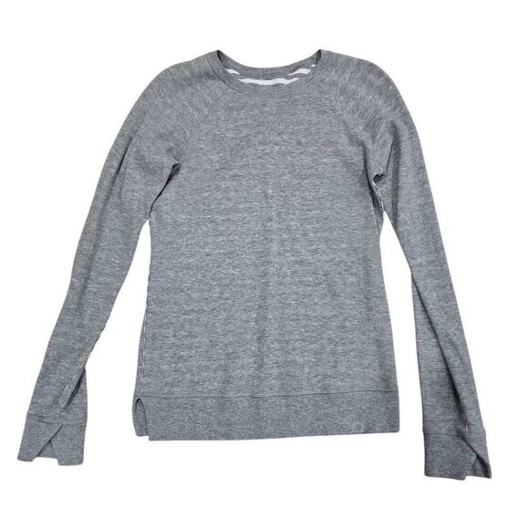 Lululemon Open Your Heart Reversible Sweatshirt Women's 6 Grey White Striped - Picture 2 of 8